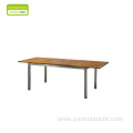 Modern European Party Retractable Teak Dining Table